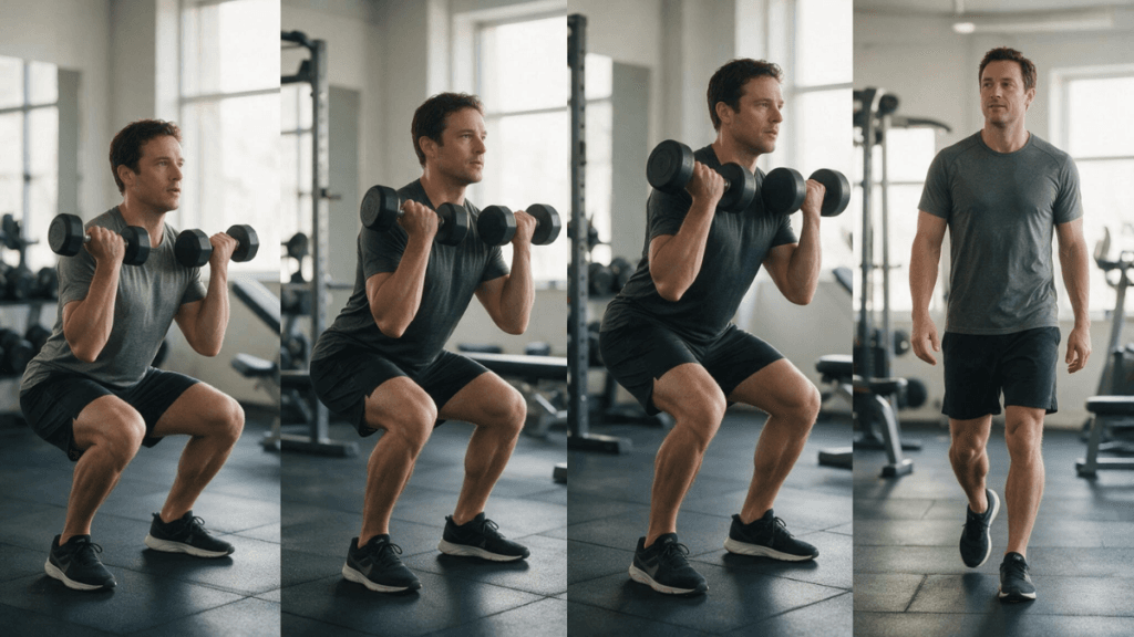 Sentir dor muscular depois do treino significa que o exercício funcionou? 9 Pessoa evoluindo no treinamento de força com técnica, progressão e consistência.