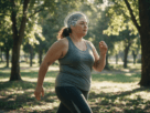 Mulher caminhando ao ar livre representando a relação entre exercício físico e saúde mental.